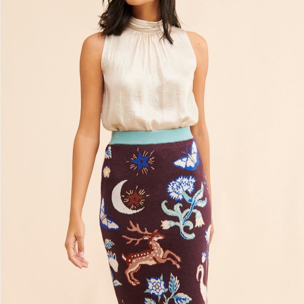 Elegant Multicolor Knit Skirt